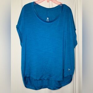 Old Navy Active Loose Fit High Low Hem Sleeveless Shirt Teal Blue Medium